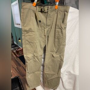 Prana Men's Zion Khaki Cargo Pants with Belt